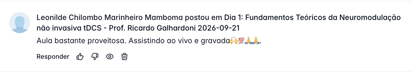 Depoimento de Leonilde Chilombo sobre uma aula proveitosa, assistida ao vivo e gravada